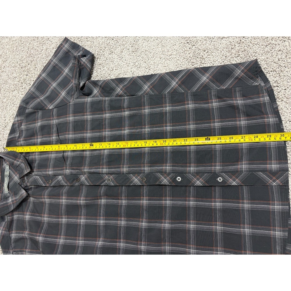 ICBREAKER Merino Shirt Short Sleeve Button Up Wool Gray Plaid Outdoor Men Large - Picture 14 of 16